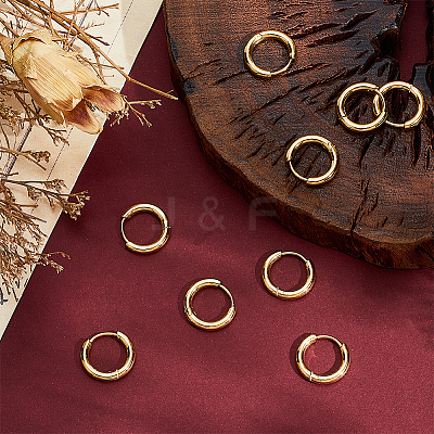 10 Pairs Ion Plating(IP) 304 Stainless Steel Huggie Hoop Earrings EJEW-BBC0002-19B-1