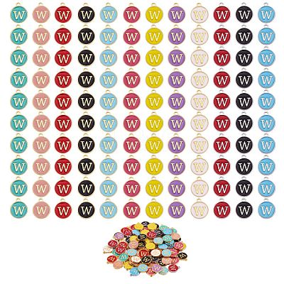 120Pcs 12 Colors Golden Plated Alloy Charms ENAM-SZ0001-64W-1