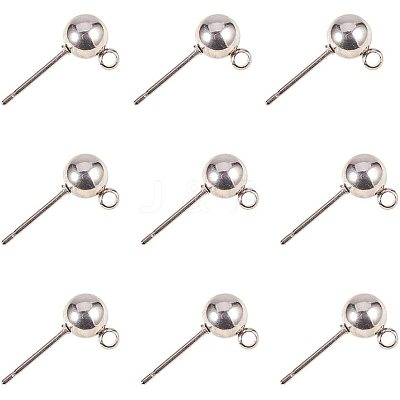 304 Stainless Steel Stud Earring Findings STAS-PH0018-68P-1