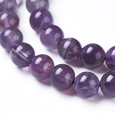 Natural Amethyst Round Bead Strands X-G-L170-6mm-03-1