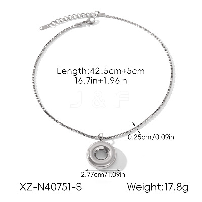 304 Stainless Steel Ring Pendant Necklaces WGB85DE-02-1