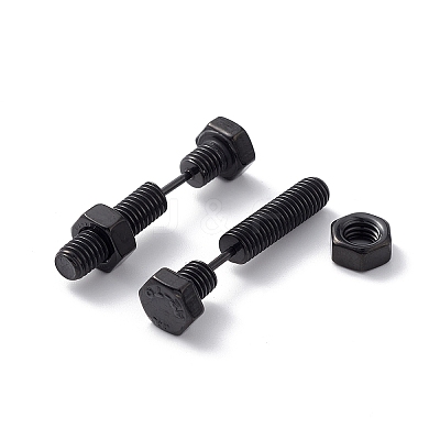 304 Stainless Steel Screw Bolt Ear Taper Stretcher for Woman Men EJEW-F312-08EB-1