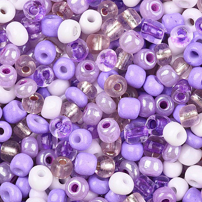 Opaque & Transparent Inside Colours 6/0 Glass Seed Beads SEED-F004-4mm-03-1