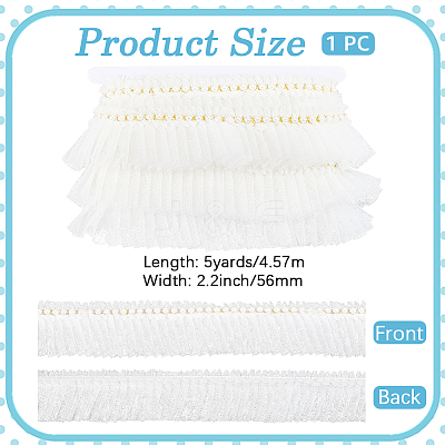 5Yards Polyester Lace Ribbon SRIB-GF0001-74B-1