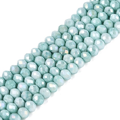 Anti-Tarnish Dyed Rondelle Glass Beads Strands EGLA-T021-3mm-17-06-1