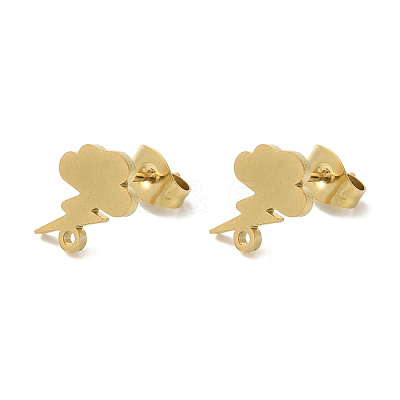 Ion Plating(IP) 304 Stainless Steel Stud Earring Findings STAS-I206-34G-1