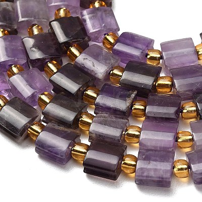 Natural Banded Amethyst Beads Strands G-F833-Q01-01-1
