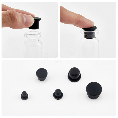 50Pcs 5 Styles Silicone Hole Plugs AJEW-GF0011-62G-1
