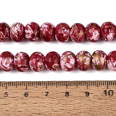 Opaque Baking Paint Glass Beads Strands GLAA-Q110-03A-16-1