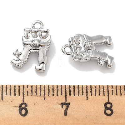 Rack Plating Brass Clear Cubic Zirconia Pendants KK-M102-21P-A-1