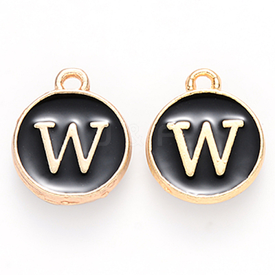 Golden Plated Alloy Charms LS-ENAM-S118-02W-1