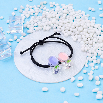 100Pcs 10 Colors Transparent Enamel Acrylic Beads TACR-CD0001-09-1