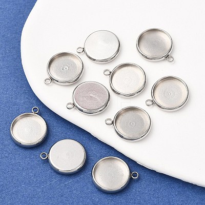 Non-Tarnish 304 Stainless Steel Pendant Cabochon Settings LS-X-STAS-K202-03E-P-1