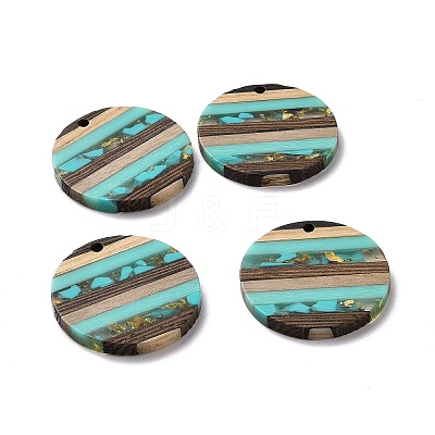 Transparent Resin & Walnut Wood Pendants RESI-TAC0017-68A-03-1