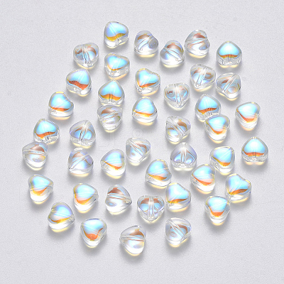 Transparent Spray Painted Glass Beads LS-GLAA-R211-02-D02-1