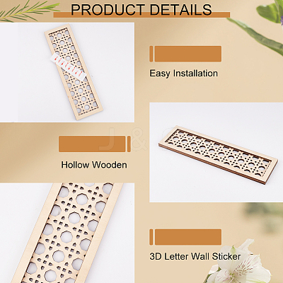 Hollow Wooden 3D Letter Wall Stickers HJEW-WH0043-57I-1