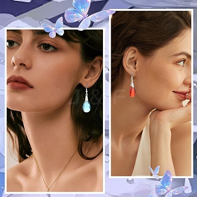 304 Stainless Steel Teardrop Dangle Earrings EJEW-YW00007-1
