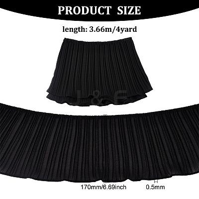 4 Yards Polyester Pleated Elastic Lace Ribbon OCOR-FG0001-79A-1