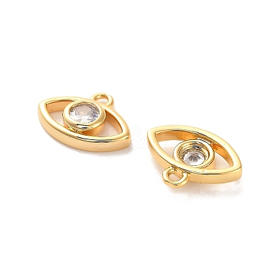 Brass Cubic Zirconia Charms LS-KK-D300-11G-1