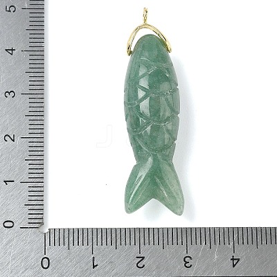 Natural Green Aventurine Carved Pendants X-G-P599-07G-06-1