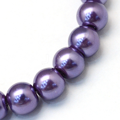 Baking Paint Pearlized Glass Pearl Round Bead Strands HY-Q003-10mm-59-1