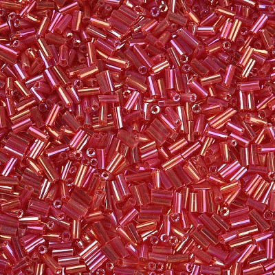 Tube AB-Color Plated Glass Bugle Beads SEED-R011-165B-1