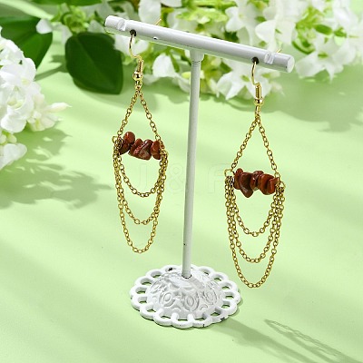 Natural Gemstone Dangle Earrings EJEW-JE07287-1