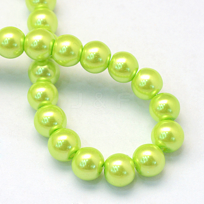 Baking Paint Pearlized Glass Pearl Round Bead Strands X-HY-Q330-8mm-66-1