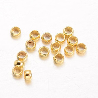 Rondelle Brass Crimp Beads X-KK-L134-32G-1