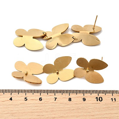 Butterfly 304 Stainless Steel Dangle Stud Earrings for Women EJEW-M102-01G-1