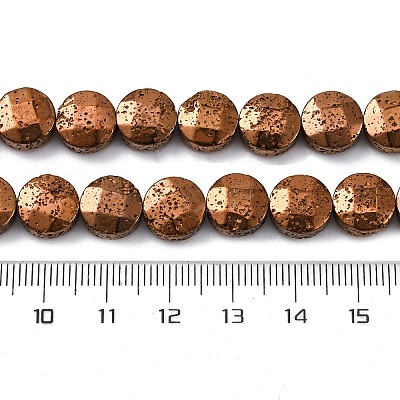 Electroplated Natural Lava Rock Beads Strands G-A256-F01-01D-1