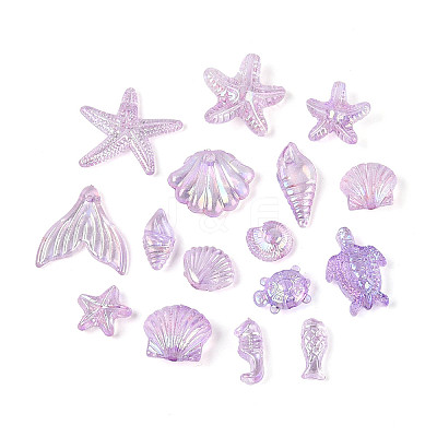Ocean Theme Transparent Acrylic Beads TACR-T028-69-01C-1