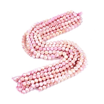 Anti-Tarnish Electroplate Glass Beads Strands EGLA-ZX010-8mm-04-1