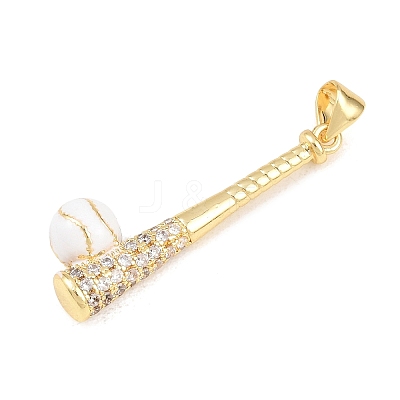 Brass Micro Pave Cubic Zirconia with Enamel Pendants KK-Z145-04G-1