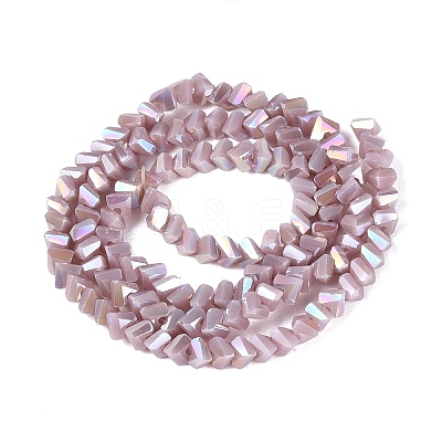 Electroplate Opaque Glass Beads Strands EGLA-Q139-01A-C06-1