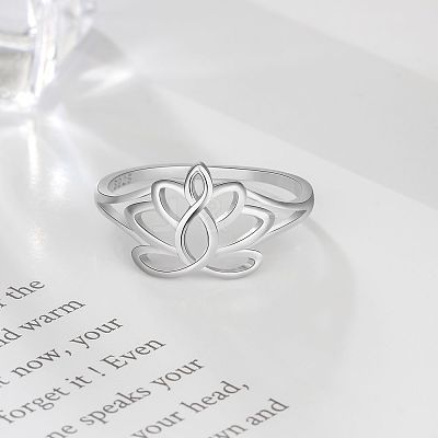 Flower 925 Sterling Silver Finger Rings FS-WG1E6A3-03-1