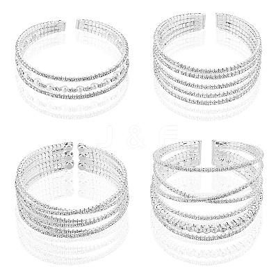 4Pcs 4 Style Crystal Rhinestone Tennis Bangles Set BJEW-FI0001-57-1