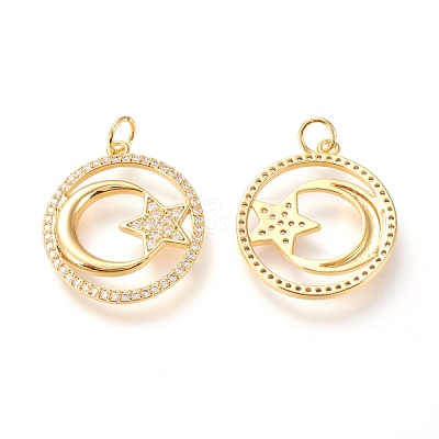 Brass Pendants ZIRC-L098-028G-1