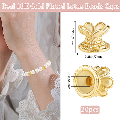 20Pcs Brass Lotus Beads KK-BBC0015-59-1
