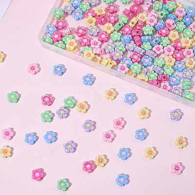 200Pcs Electroplated Opaque Resin Beads RESI-SP0001-59B-1