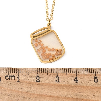 304 Stainless Steel Mustard Seed Faith Pendant Necklaces NJEW-Z063-04G-04-1
