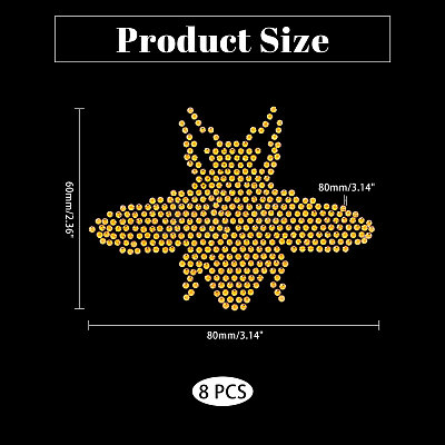 8Pcs Bee Hotfix Rhinestone DIY-CA0006-31-1