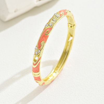 Fashionable Casual Retro Alloy Rhinestone Bangles with Enamel for Women QT6970-6-1