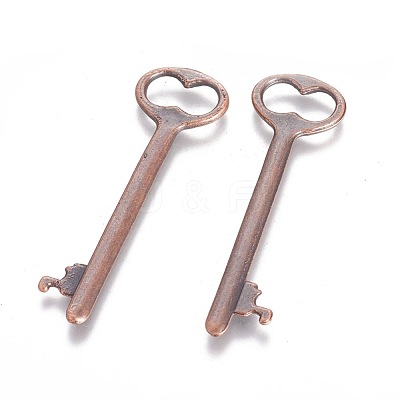Tibetan Style Zinc Alloy Key Big Pendants EA11911Y-R-1