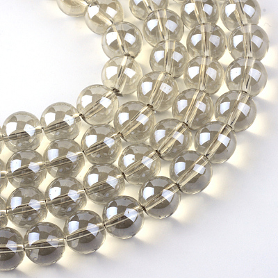 Electroplate Glass Beads Strands EGLA-Q062-8mm-A11-1