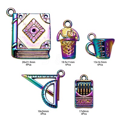 20Pcs 5 Style Alloy Pendants for Teachers' Day FIND-LS0001-27MC-1
