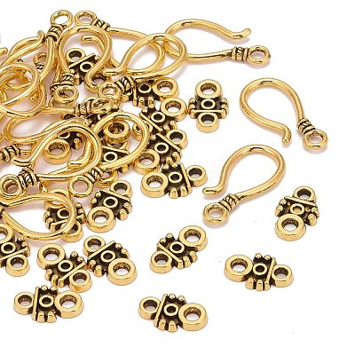 Tibetan Style Hook and Eye Clasps LS-GLF1278Y-1
