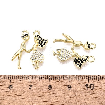 Valentine's Day Brass Micro Pave Cubic Zirconia Pendants KK-Q072-14G-1
