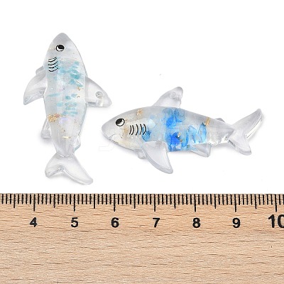 10Pcs Transparent Luminous Acrylic Pendants TACR-FP0001-02C-1