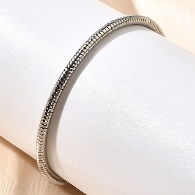 304 Stainless Steel Twisted Rope Shape Bangles for Women BJEW-C091-02B-GP-1